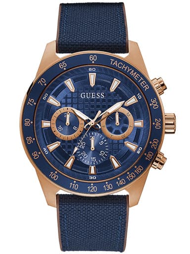 Rose-Gold Tone And Blue Multifunction Watch - Kamal Watch Company
