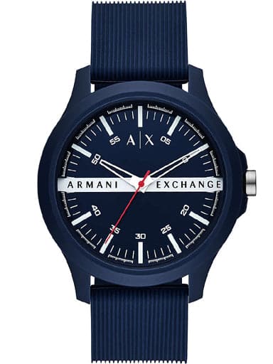 Armani Exchange Three-Hand Navy Silicone Strap - Kamal Watch Company