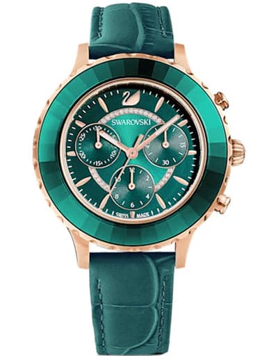 Swarovski Octa LUX watch Leather Strap Watch - Kamal Watch Company