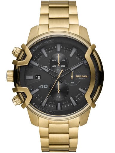 DIESEL Mens Griffed Gold Chronograph Watch - Kamal Watch Company
