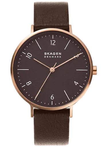 Skagen Aaren Naturals Three-Hand Wine Strap Made With Mulberry Watch - Kamal Watch Company