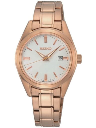 Seiko Ladies Quartz Stainless Steel White Dial Watch - Kamal Watch Company