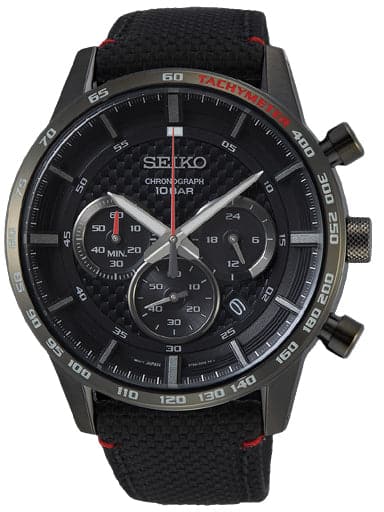 Seiko Calfskin Black Dal Watch - Kamal Watch Company