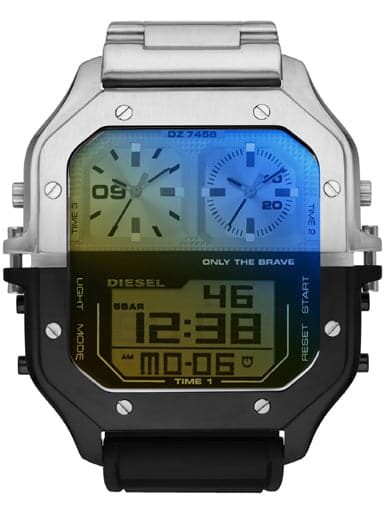 Diesel Clasher Ana-Digi Two-Tone Silicone Watch DZ7458 - Kamal Watch Company