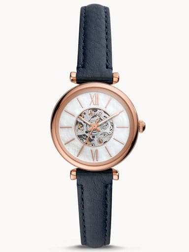 Fossil Carlie Automatic Navy Eco Leather Watch ME3213 - Kamal Watch Company