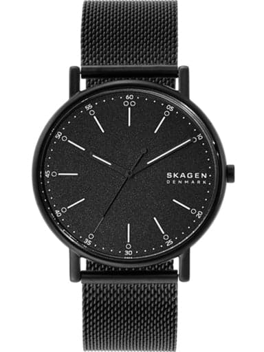 Skagen Signatur Three-Hand Black Steel-Mesh Watch SKW6579 - Kamal Watch Company