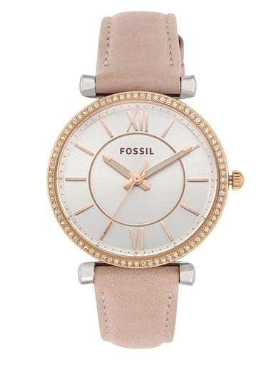 Fossil Carlie Three-Hand Blush Leather Watch ES4484 - Kamal Watch Company