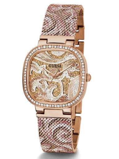 GUESS ROSE GOLD TONE CASE ROSE GOLD TONE STAINLESS STEEL/MESH WATCH GW0304L3 - Kamal Watch Company