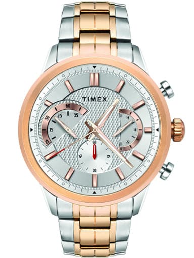 TIMEX E CLASS SURGICAL STEEL ENIGMA CHRONOGRAPH ANALOG SILVER DIAL MEN'S WATCH TWEG18602 - Kamal Watch Company