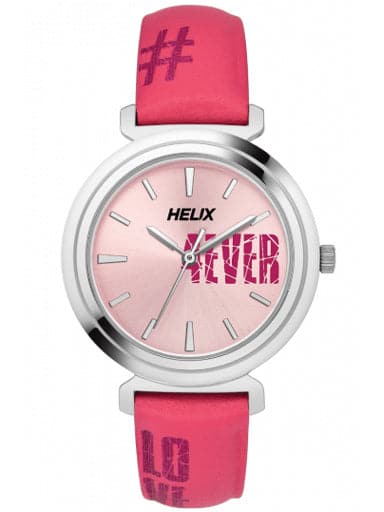 Helix Hashtag Themed Leather Strap Watch Tw045Hl00