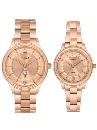 TIMEX PAIRS ROSE GOLD DIAL WATCH TW00PR273 - Kamal Watch Company