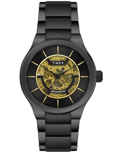 TIMEX MEN'S BLACK DIAL FULL SKELETON AUTOMATIC WATCH TWEG20900 - Kamal Watch Company