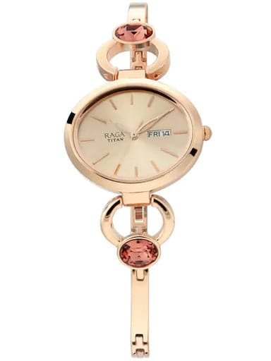 Titan Viva Analog Rose Gold Dial Women's Watch NP2621WM01 - Kamal Watch Company