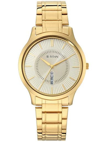 TITAN Lagan - Yellow Dial Metal Strap NN1845YM01 - Kamal Watch Company