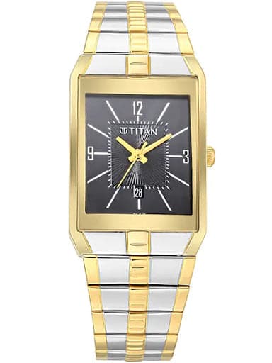 TITAN Black Dial Metal Strap Watch NP9151BM03 - Kamal Watch Company