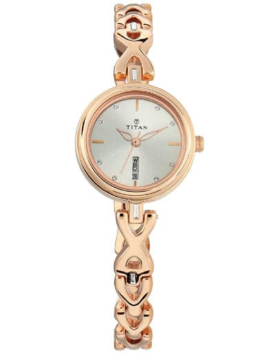 TITAN Silver Dial Metal Strap Watch NP2601WM01 - Kamal Watch Company