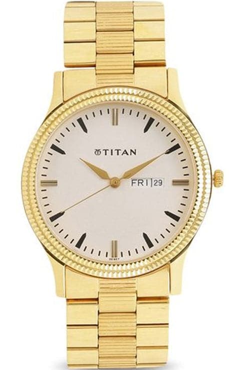 Buy online Titan Analog White Dial Men's Watch-9441km02 from