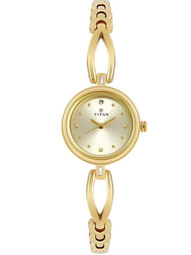 Titan Champagne Dial Golden Metal Strap Women's Watch NP2601YM02 - Kamal Watch Company