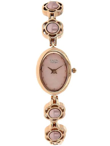 Titan Raga Aurora Pink Dial Metal Strap Women'S Watch Np2511Wm07