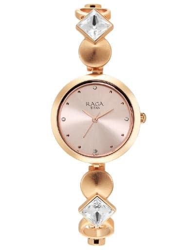 TITAN Love All Watch with Pink Dial & Brass Strap 2606WM10 - Kamal Watch Company