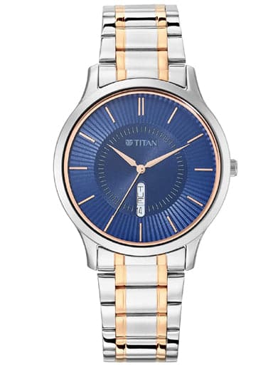 Titan Lagan Blue Dial Metal Strap Nn1845Km01