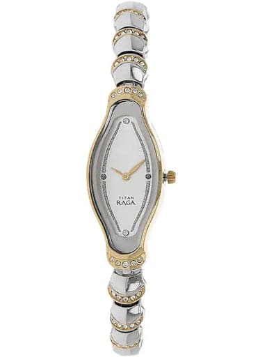 Titan Raga White Dial Metal Strap Women'S Watch Nn2395Bm01