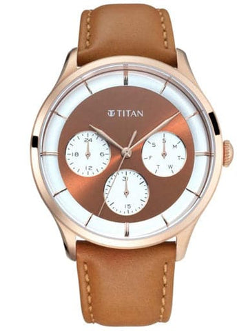 TITAN Brown Dial with Rose Gold Case NP90125WL02 - Kamal Watch Company
