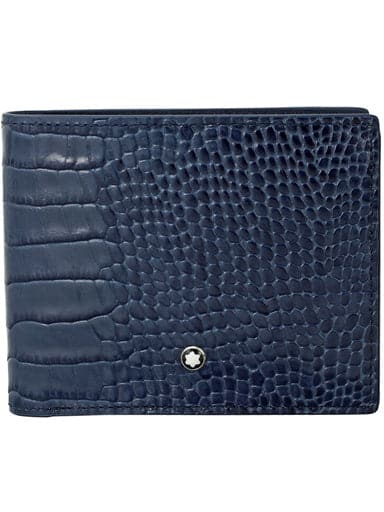 MONTBLANC Meisterstuck Indigo Embossed Leather Wallet MB114447 - Kamal Watch Company