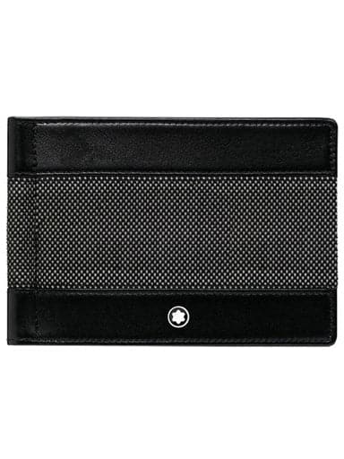 MONTBLANC Wallet Meisterstuck Canvas 6CC with Money Clip - Grey MB107350 - Kamal Watch Company