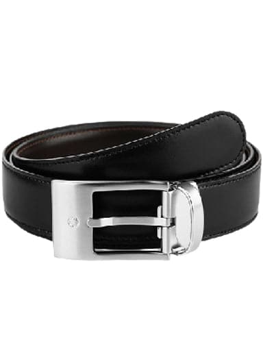 MONTBLANC Belt black/brown, leather MB9788 - Kamal Watch Company