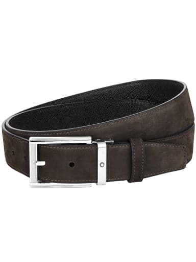 MONTBLANC Black/brown 35 mm reversible leather belt MB126041 - Kamal Watch Company
