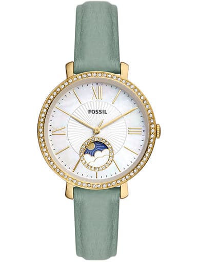Jacqueline Multifunction Green Eco Leather Watch ES5168I - Kamal Watch Company