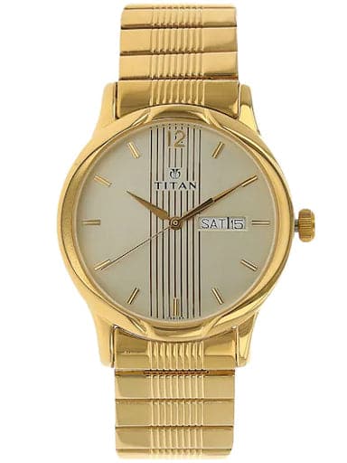 Wrist Watch For Men Titan Man Watch Golden Titan Champagne Dial