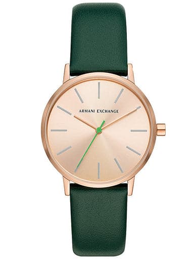 Armani Exchange Three-Hand Green Leather Watch AX5577I - Kamal Watch Company