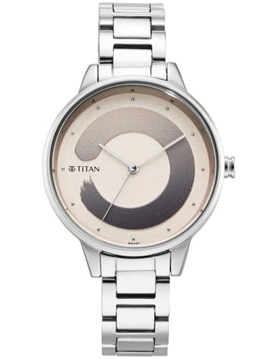 Titan Purple Glam It Up Brown Dial Stainless Steel Strap Watch 2648Sm06