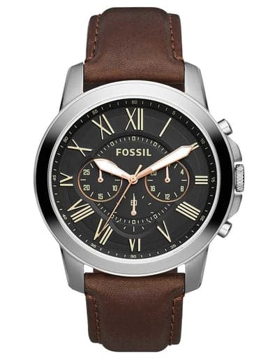 Fossil Men Grant Chronograph Brown Leather Analog Watch FS4813I - Kamal Watch Company