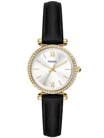 FOSSIL Carlie Three-Hand Black Eco Leather Watch ES5127I - Kamal Watch Company