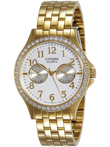 Citizen Round Analog White Dial Ladies Watch ED8112-52A - Kamal Watch Company