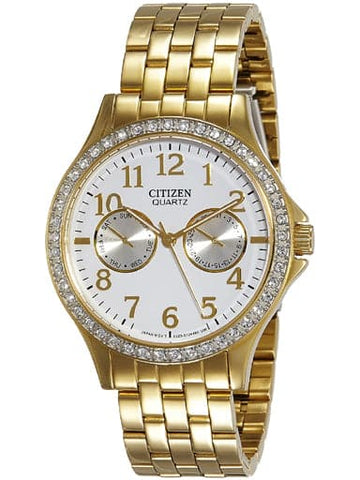 Citizen Round Analog White Dial Ladies Watch ED8112-52A - Kamal Watch Company