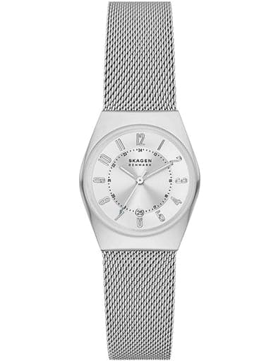 Skagen Grenen Lille Three-Hand Date Silver Stainless Steel Mesh Watch  Skw3038I