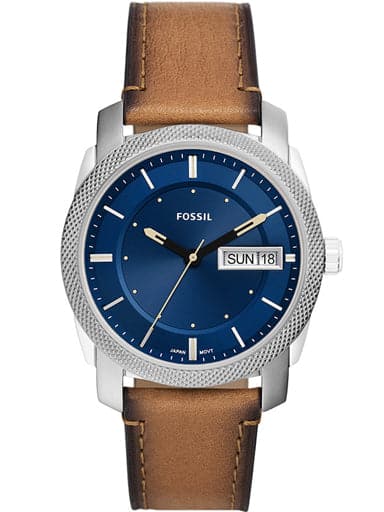 FOSSIL Machine Three-Hand Day-Date Tan Leather Watch FS5920I - Kamal Watch Company