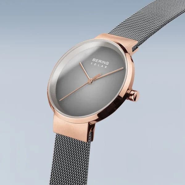 BERING Solar | polished/brushed rose gold | 14331-369 - Kamal Watch Company