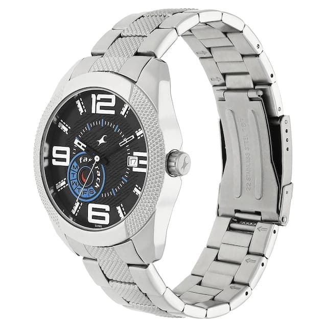 Black Dial Silver Stainless Steel Strap Watch NP3187SM01 - Kamal Watch Company