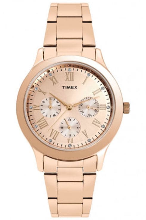 Timex Fashion Rose Gold Dial Women Watch Tw000Q810