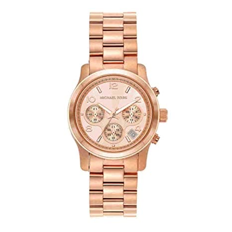 Michael Kors Runway 38 Mm Rose Gold Dial Stainless Steel Chronograph W