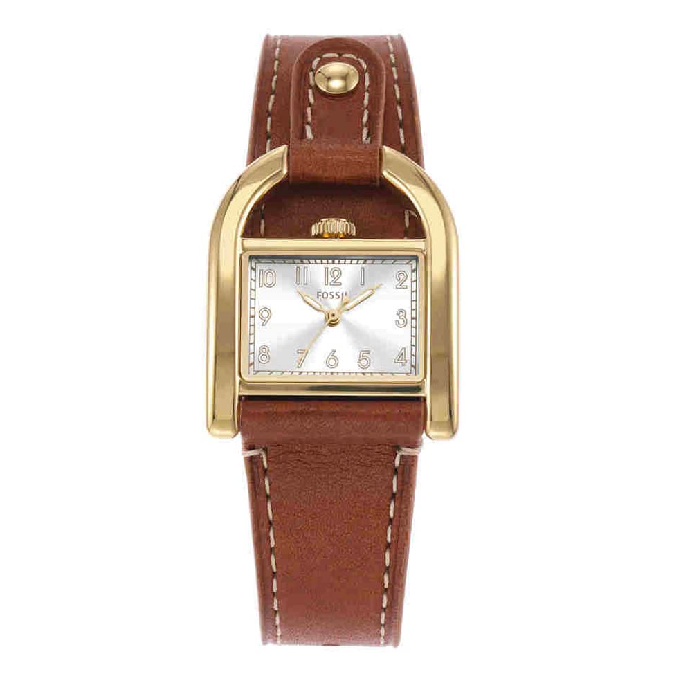 Fossil Harwell 28 mm White Dial Leather Analog Watch for Women - ES5264I - Kamal Watch Company
