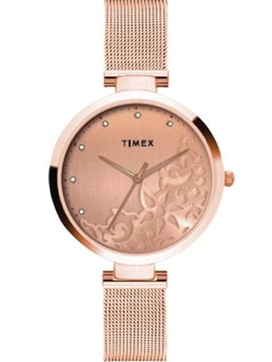 Timex Fashion Rose Gold Dial Women Watch Tw000X219