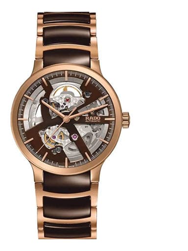 Rado Centrix Brown Skeleton Dial Automatic Men's Watch - Kamal Watch Company