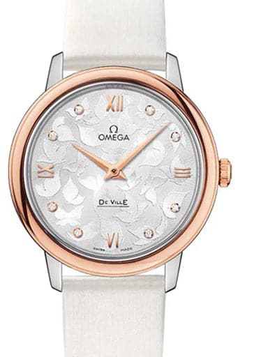 Omega De Ville Prestige Butterfly Silver Diamonds Dial Women's Watch - Kamal Watch Company