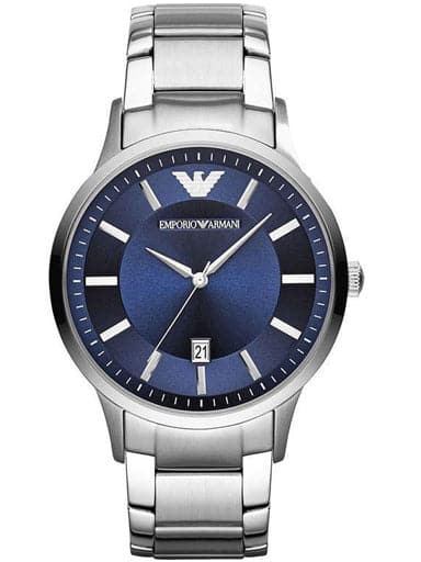 Emporio Armani Men Blue & Silver-Toned Analogue Watch - Kamal Watch Company